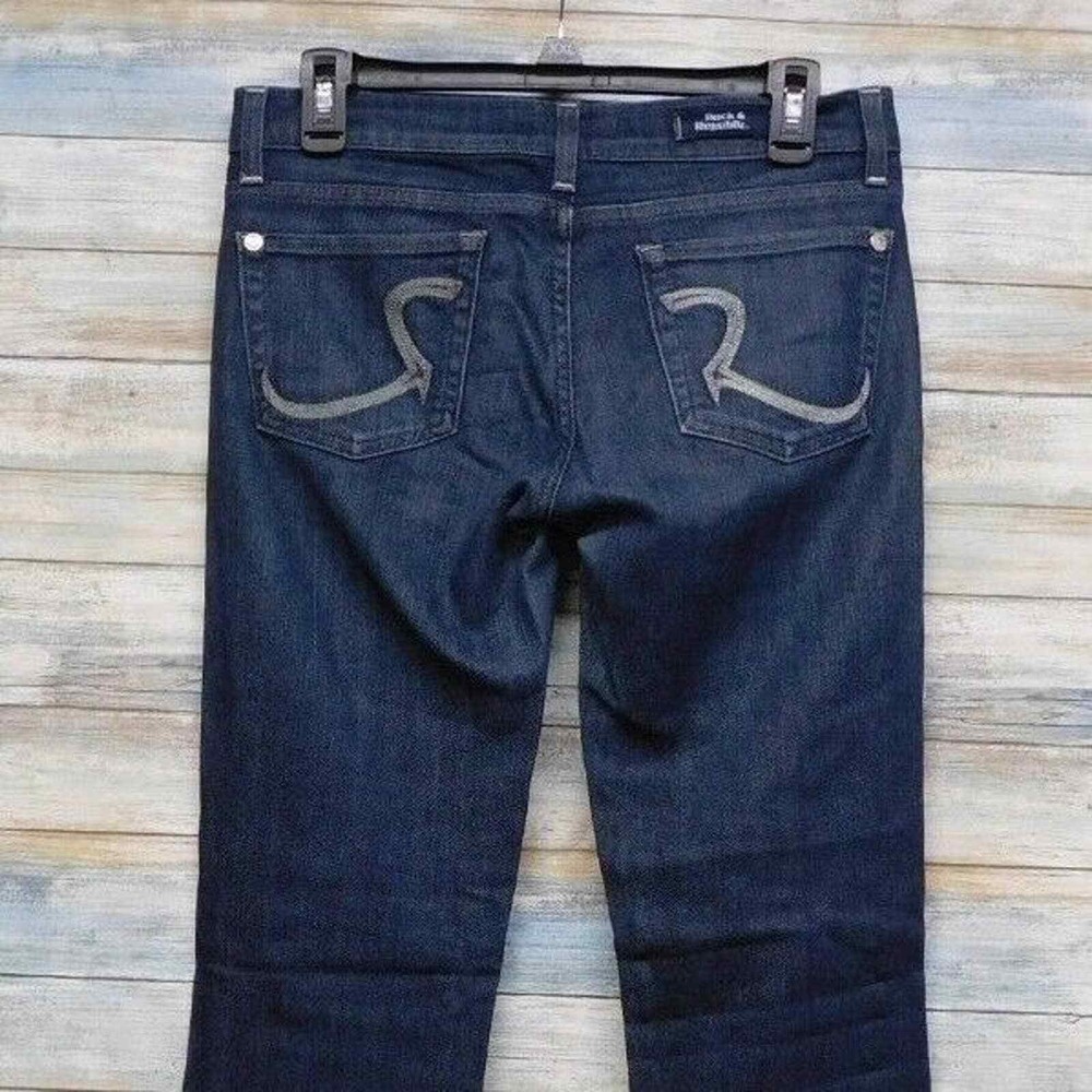 Rock & Republic Womens Dark Wash Low Rise Slim Bootcut Denim Jeans Size 27